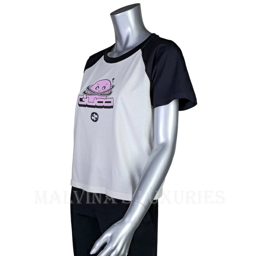 GUCCI T-SHIRT COTTON JERSEY PLANET LOGO PRINT SHORT SLEEVE TOP sz XL EXTRA LARGE - Picture 7 of 16